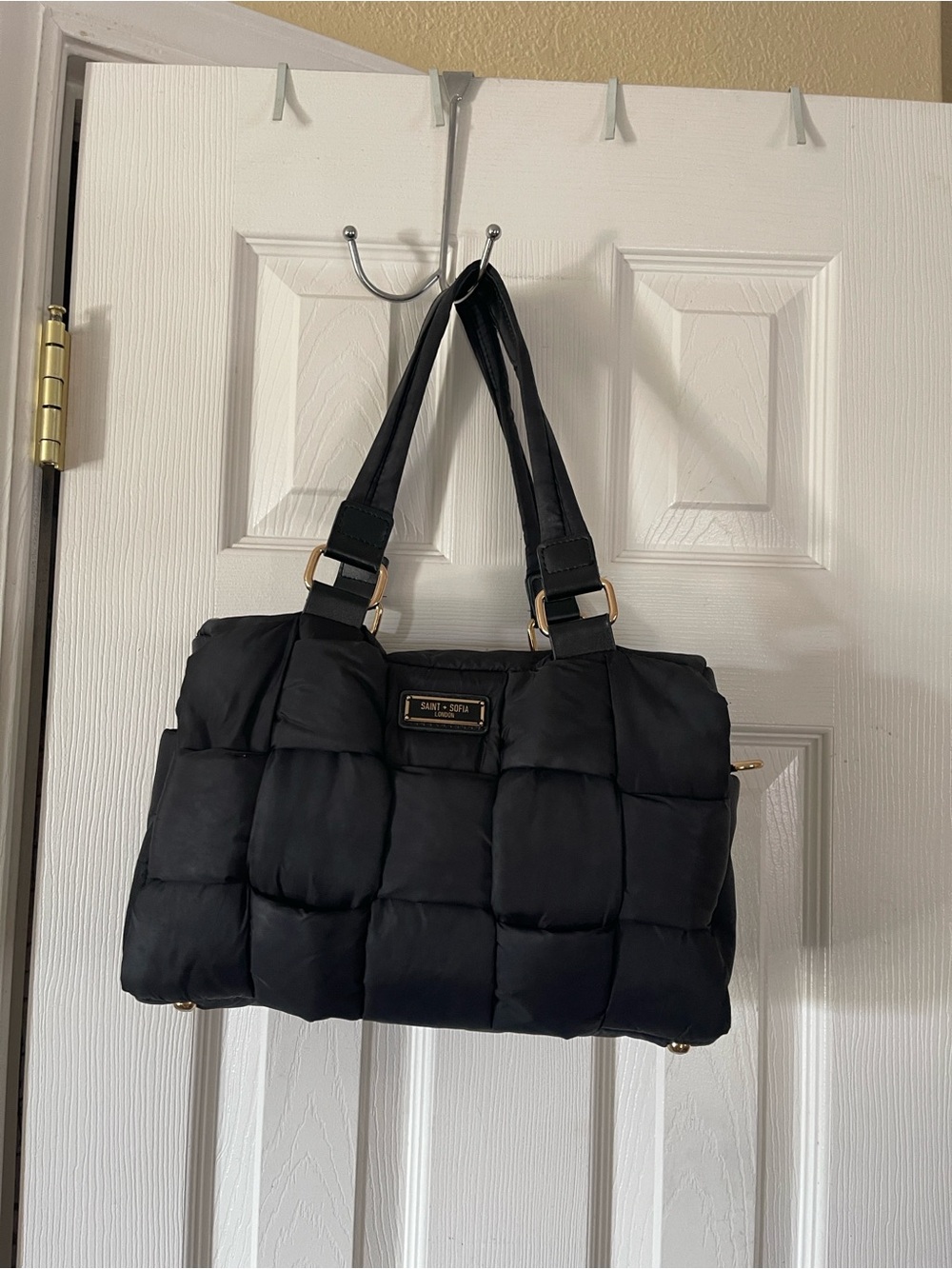 Saint & Sofia Black Padded Shoulder Bag